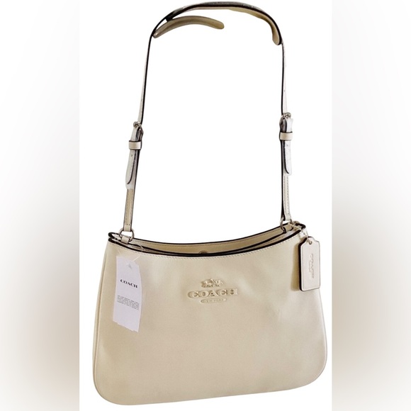 Coach CP101 Chalk White Penelope Smooth Leather Shoulder Bag Purse Bag Charm - Picture 11 of 16